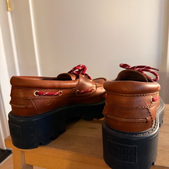 Miu Miu  lug-sole leather boat shoe - Picture 4 of 6
